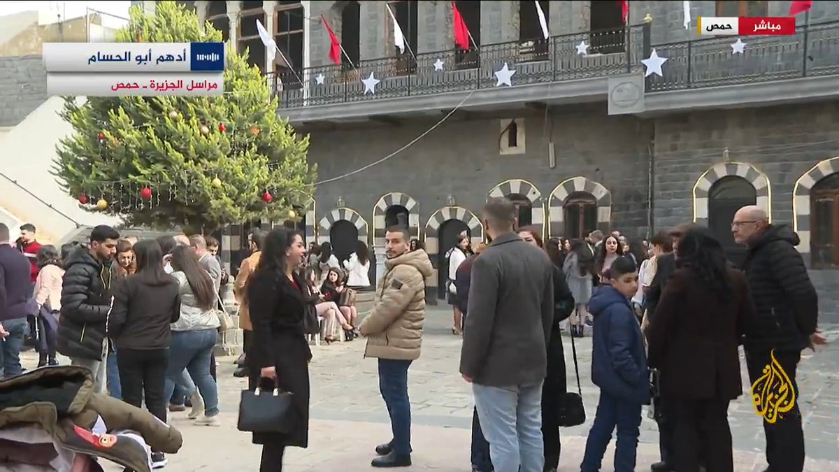 رصد للأجواء بعد انتهاء قداس صلاة عيد الميلاد في كنيسة السيدة العذراء أم الزنار أقدم الكنائس في مدينة #حمص #الجزيرة_سوريا #الأخبار