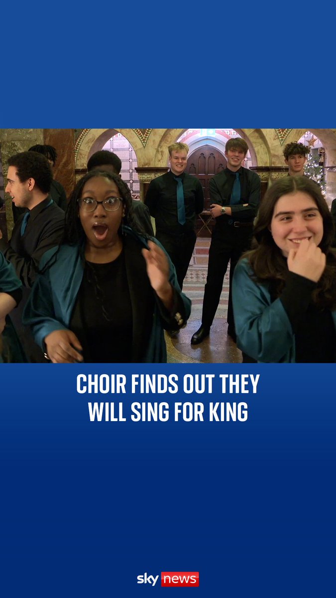 This is the moment the London-based youth choir Inner Voices found out they would be singing for the King after his Christmas message. Full King message: