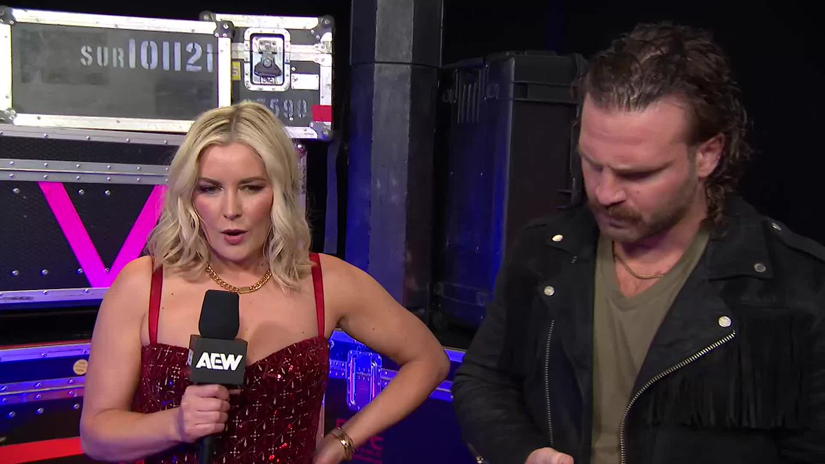 Does Hangman Adam Page need backup going into the #AEW World Title match at #AEWWorldsEnd? Watch #AEWDynamite on TBS! Renee Paquette | #HangmanAdamPage | Christopher Daniels