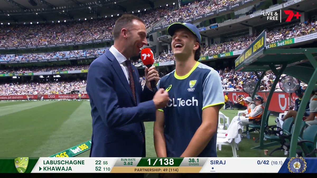 Sam Konstas talking about his incident with Virat Kohli and his batting on debut match. (7 Cricket). - He said "It was just emotions from both of us, And it happens in Cricket". (On incident with Kohli).