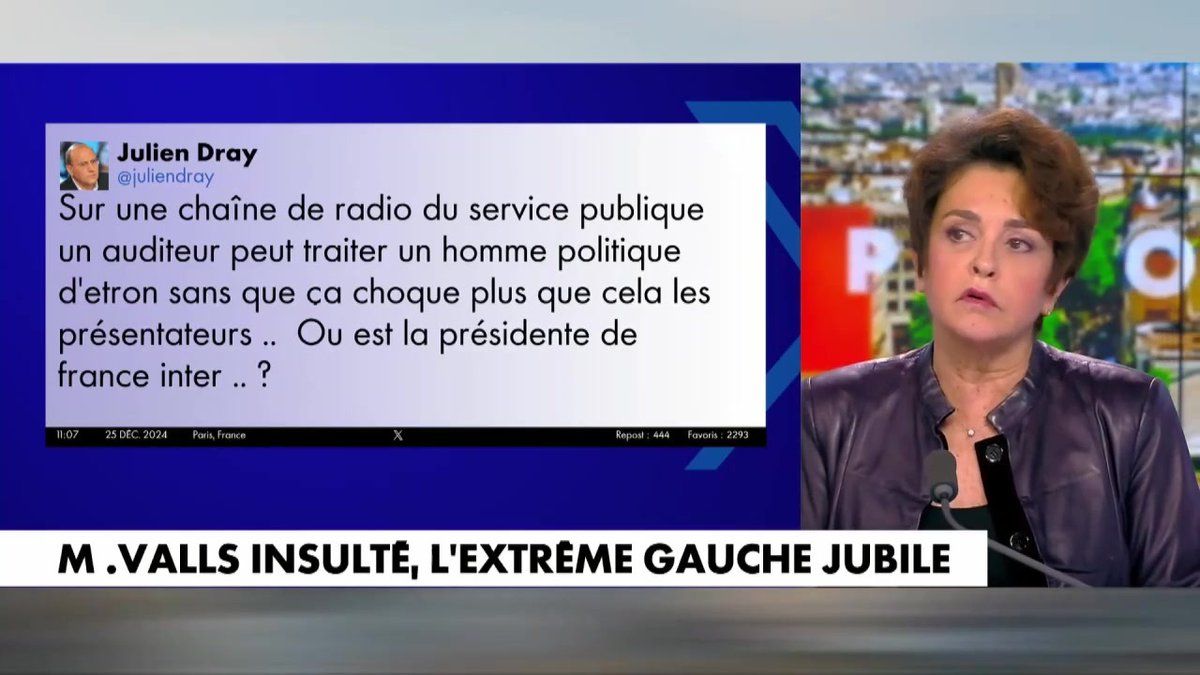 M. Valls insulté sur France Inter, l’extrême gauche jubile : « Ce qui explique la violence vis-à-vis de Manuel Valls, c’est qu’il incarne la mauvaise conscience de la gauche », estime Judith Waintraub, dans l'#HDPros #Europe1.