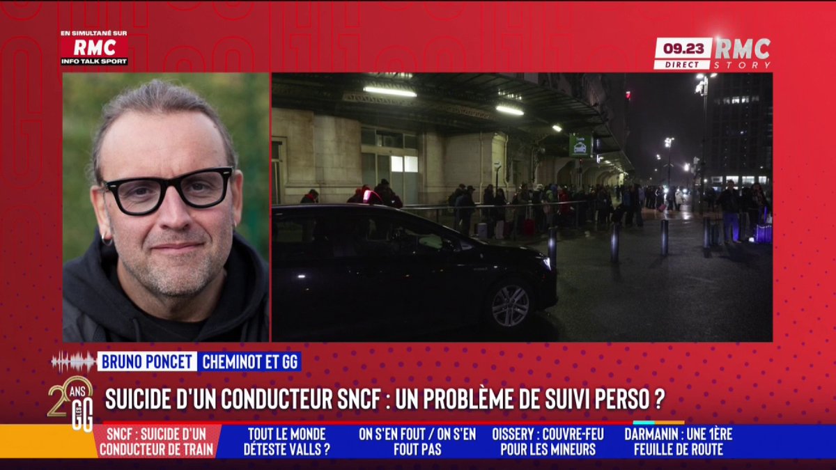 🚄Suicide d'un conducteur : "Ce n'est pas une nouveauté à la SNCF !" 🗣️Bruno Poncet : "Des suicides de cheminots il y en a de plus en plus... il y avait des années entre 40 et 60 suicides et souvent sur le lieu de travail ! Ce n'est pas une nouveauté à la SNCF !" #GGRMC