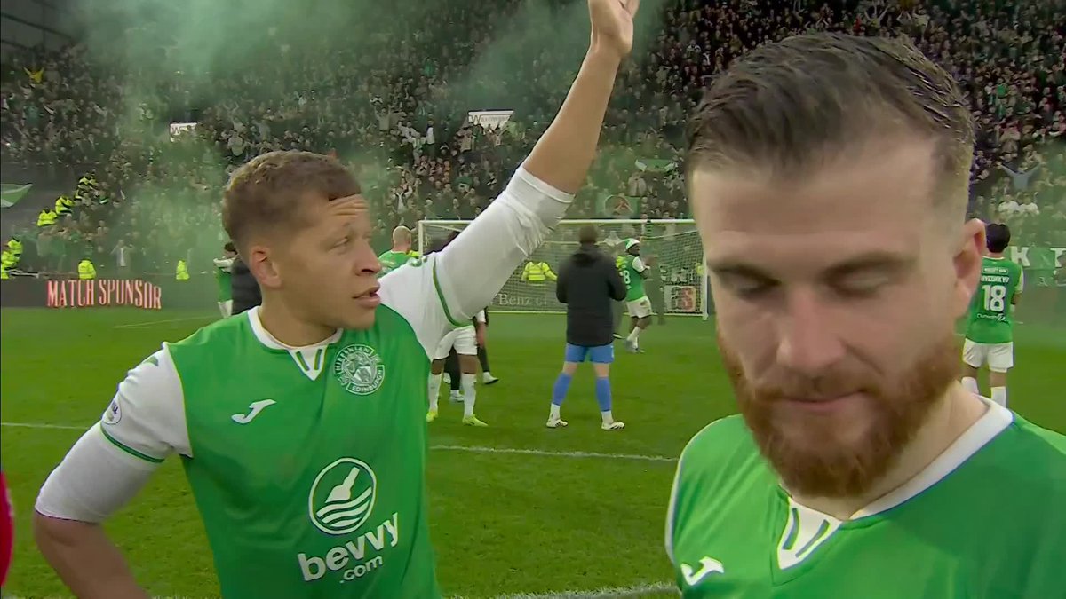 🗣️ "It's incredible, the fans behind us here, that's why we do it" Nicky Cadden and Dwight Gayle give their instant reaction to their Edinburgh derby win ⤵️
