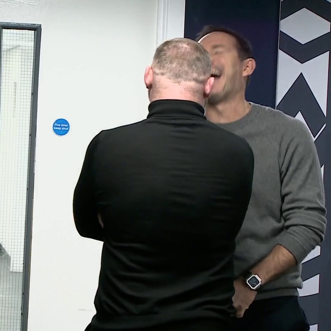 Frank Lampard and Wayne Rooney laughing in the tunnel ahead of Coventry taking on Plymouth in the Championship 🤝
