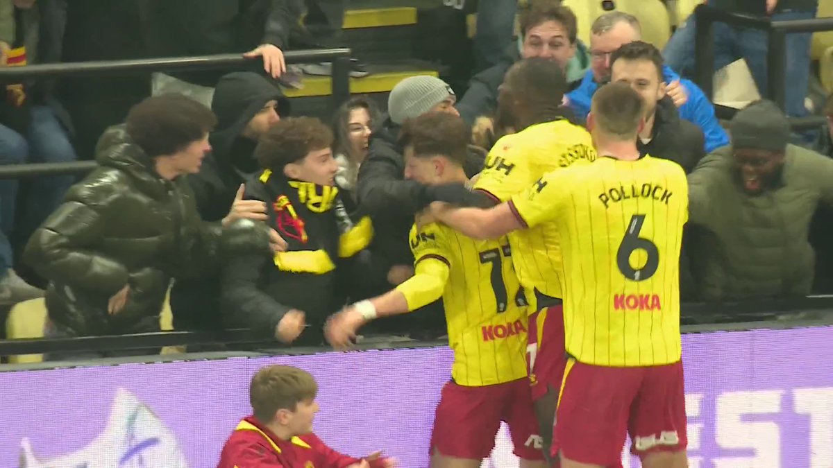 LIMBS at Vicarage Road as Rocco Vata completes the Watford turnaround against Pompey! 🔥