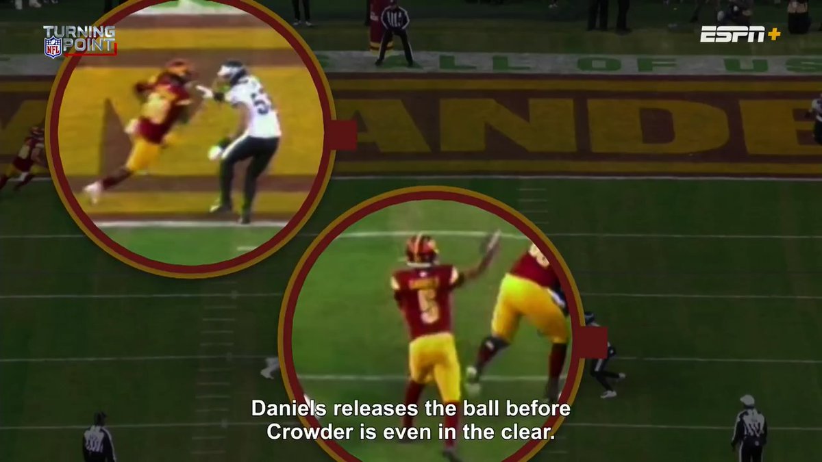 An anticipatory throw with the game on the line ️‍🔥 Jayden Daniels' all-time rookie season continues to impress Louis Riddick #NFLTurningPoint streaming on ESPN+