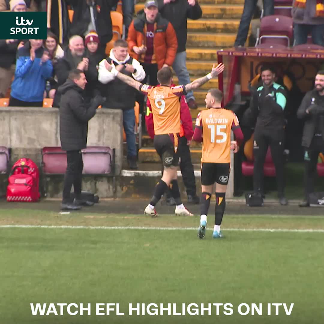 Boxing Day BELTER at Bradford! Andy Cook produced this unbelievable effort before going on to score his 1️⃣0️⃣0️⃣th goal in the EFL 👏 Bradford City AFC | EFL
