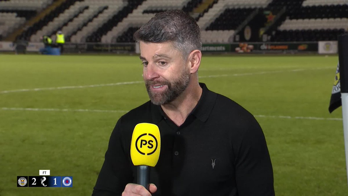 Stephen Robinson converses with our studio panel after managing St Mirren FC to a 2-1 win against Rangers tonight ⚫⚪ "Ultimately, I think we deserved to win... delighted with the result!" 🗣️ #STMRAN