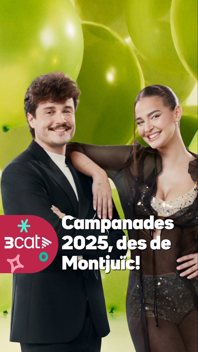✨🍇 El 31 de desembre tens una cita amb Miki Núñez i Laura Escanes, des de Montjuïc 🥰 Dona la benvinguda al 2025 com et mereixes! 🥂 #Campanades3Cat