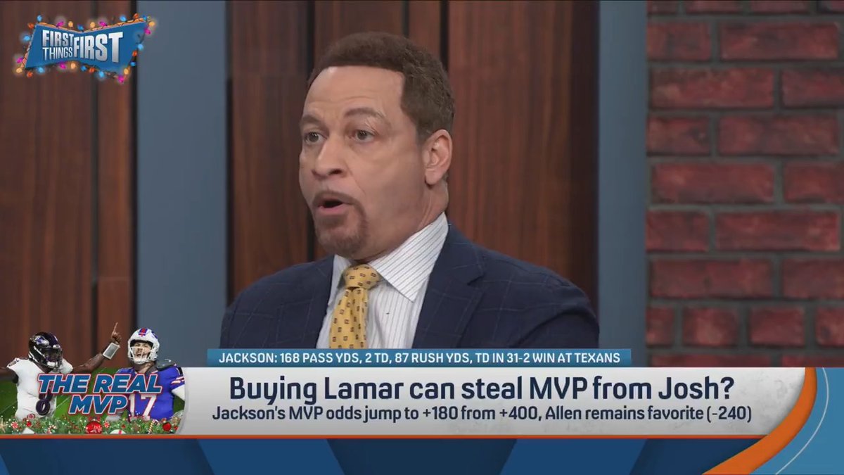 "I don't think Josh Allen is winning the eye test over Lamar Jackson right now." Chris Broussard on why Lamar deserves a 3rd MVP