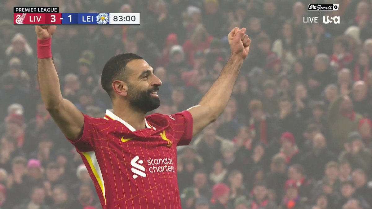 Mo Salah puts a bow on Liverpool's Boxing Day performance at Anfield. 🎁 📺 USA Network | #LIVLEI