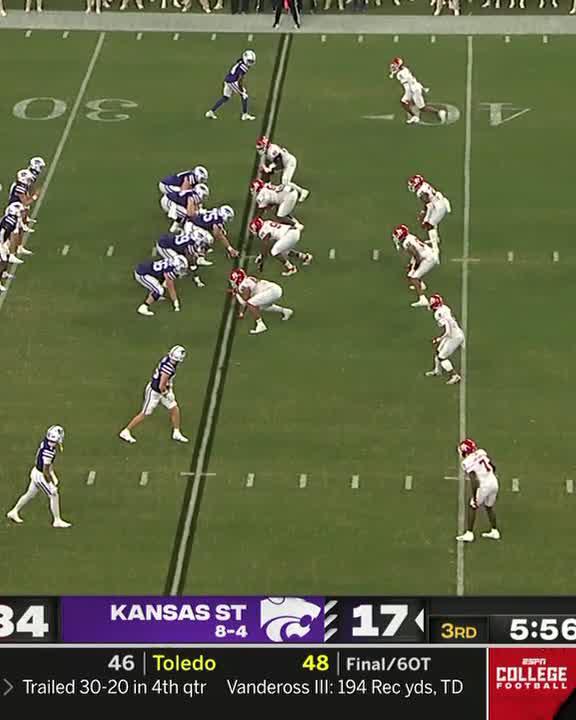 Dylan Edwards has SPEED 💨 65-YD TD for Kansas State 🔥 (via Big 12 Conference)
