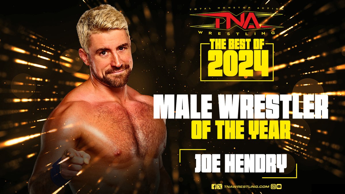 Congratulations to Joe Hendry, the 2024 Male Wrestler of the year! Watch #TNAiMPACT NOW on TNA+: