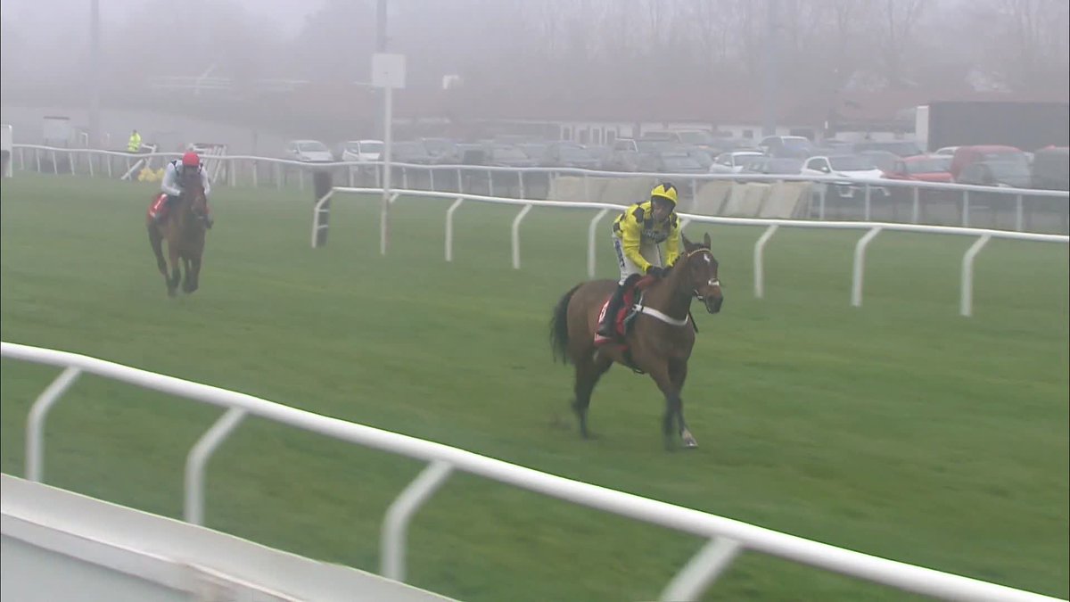 Sir Gino makes light work of his chasing debut! 👏 He claims an easy victory in the Ladbrokes Wayward Lad Novices' Chase #ITVRacing | Kempton Park Racecourse | Nico de Boinville | Nicky Henderson