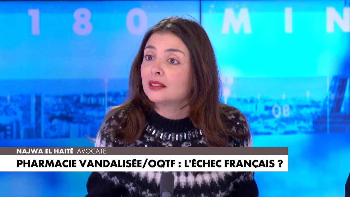 Najwa El Haïté sur les deux individus sous OQTF, interpellés puis relâchés après avoir vandalisé une pharmacie à Ivry-sur-Seine : «Normalement, ils auraient dû aller en comparution immédiate», dans #180MinutesInfo