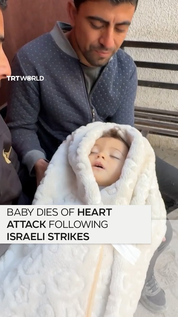 A Palestinian baby, Kareem Mutawaq, dies of a heart attack caused by Israeli strikes on nearby homes in Gaza