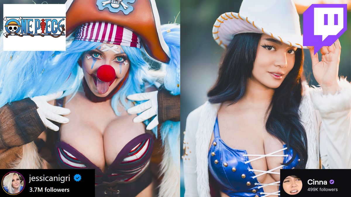 Here's another cosplay photoshoot with a streamer and a cosplayer combo! Buggy: ✨Jessica✨ Nico Robin: cinna Full video HERE: