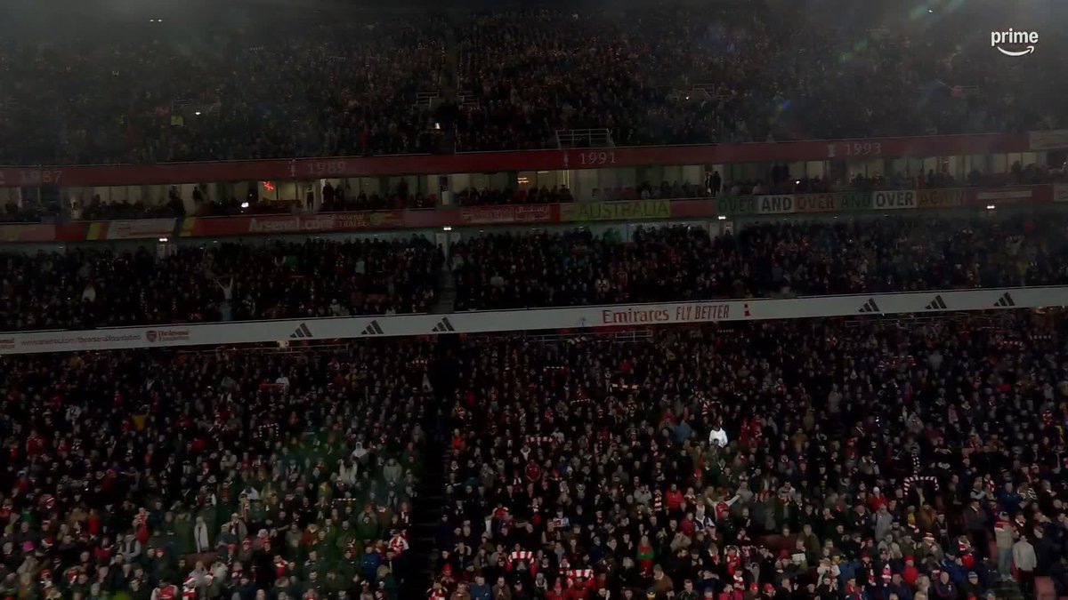 The Arsenal fans singing “North London Forever” ahead of kick-off against Ipswich Town tonight. What a video. The best fans in the country.