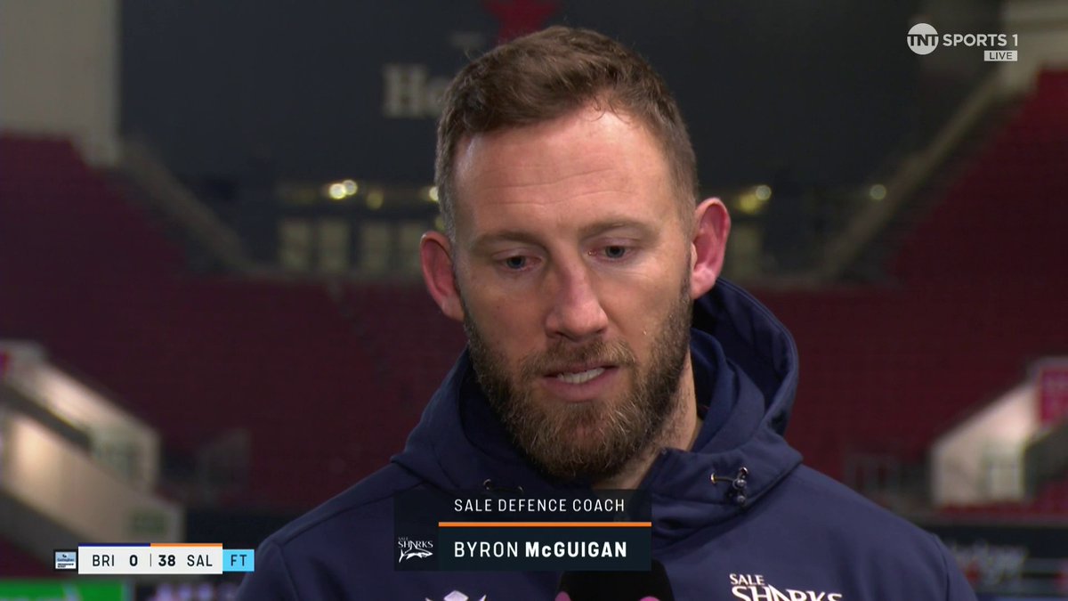 🧠 An incredible chat with Sale Sharks 🦈 defence coach Byron McGuigan! 💪 An immense effort from the Sharks side saw them shut-out an opponent for the first time in four years! #BRIvSAL | #GallagherPrem