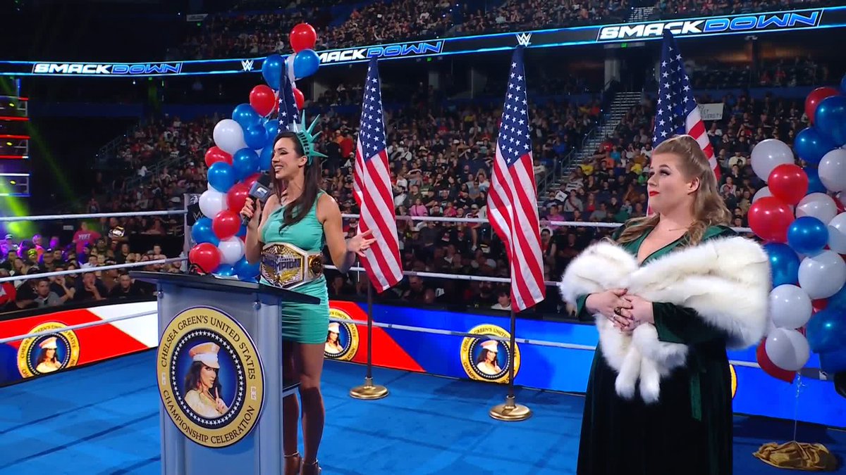 G-L-A-M-O-R-O-U-S 🗣️🎶 CHELSEA GREEN is honored to be the first-ever Women's United States Champion (and most glamorous, ofc) 🇺🇸 #SmackDown