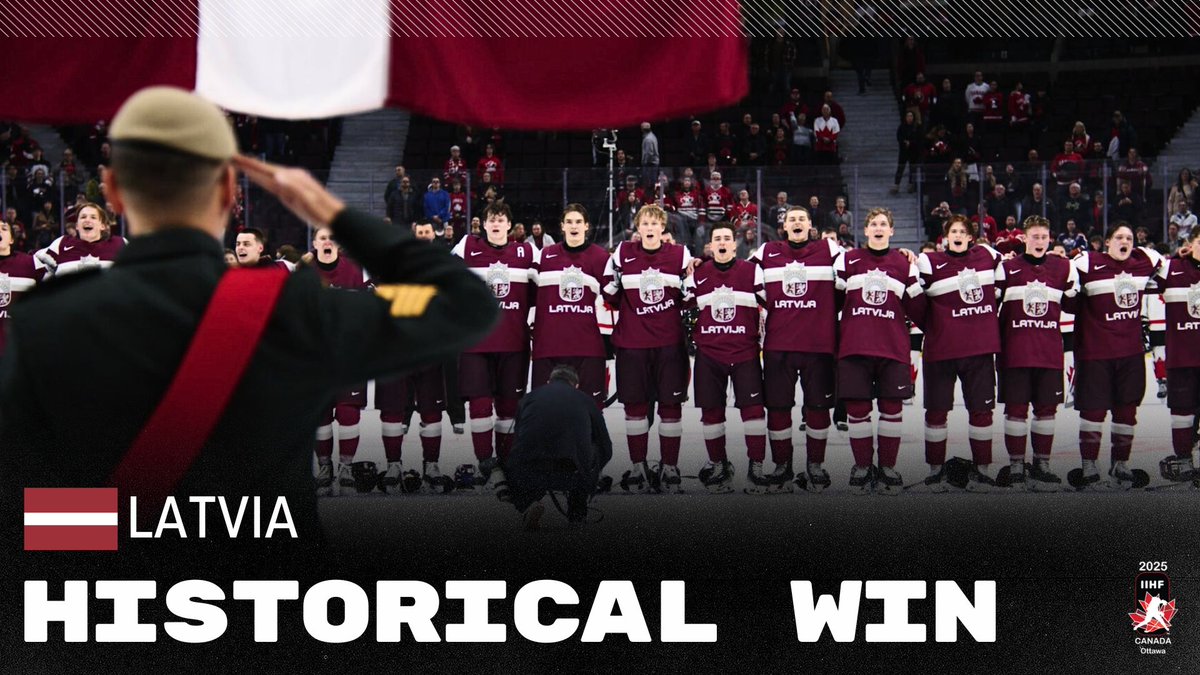 History has been made for Team Latvia! 🇱🇻 #WorldJuniors #IIHF LV Hokeja federācija