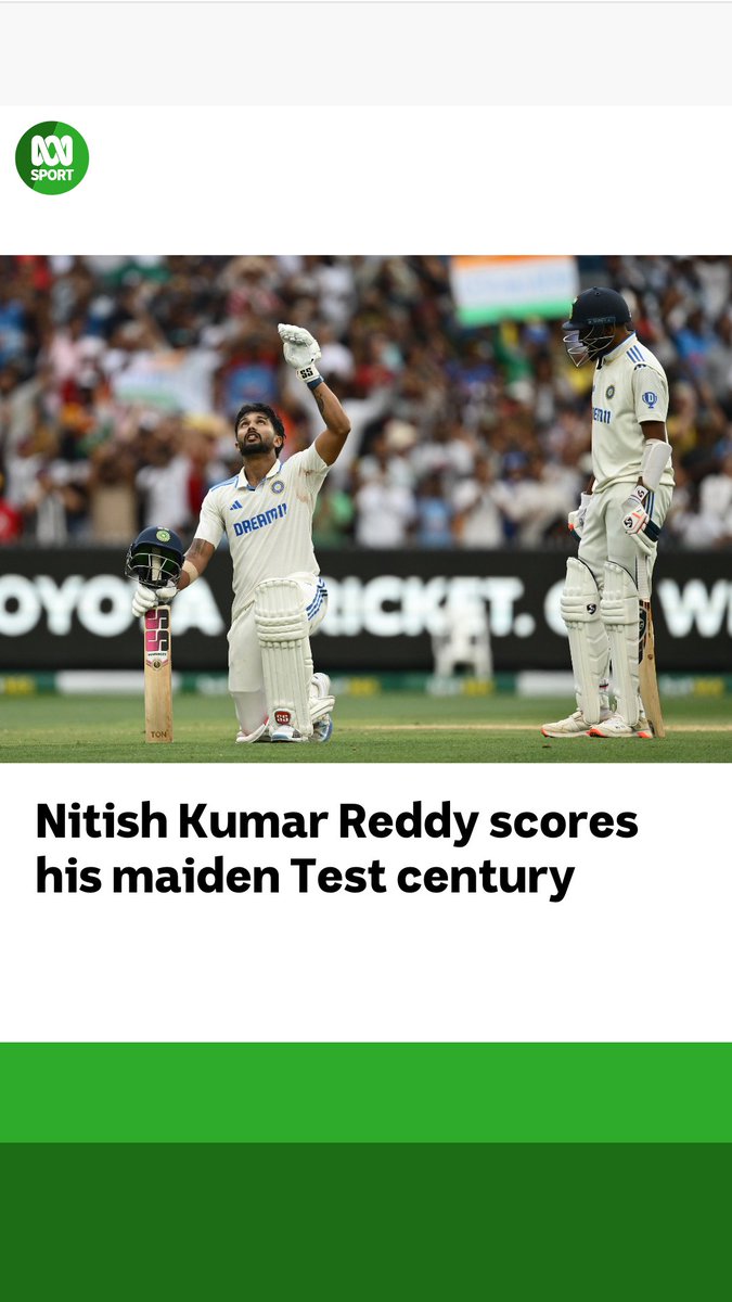 Sunil Gavaskar gave a Standing appreciation to Nitish Kumar Reddy during the Hundred moment. 🇮🇳 - A beautiful video. [ABC Sport]