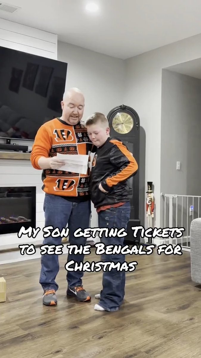 His reaction is priceless 🥹🧡 Cincinnati Bengals (via thebaldsfc/TikTok)