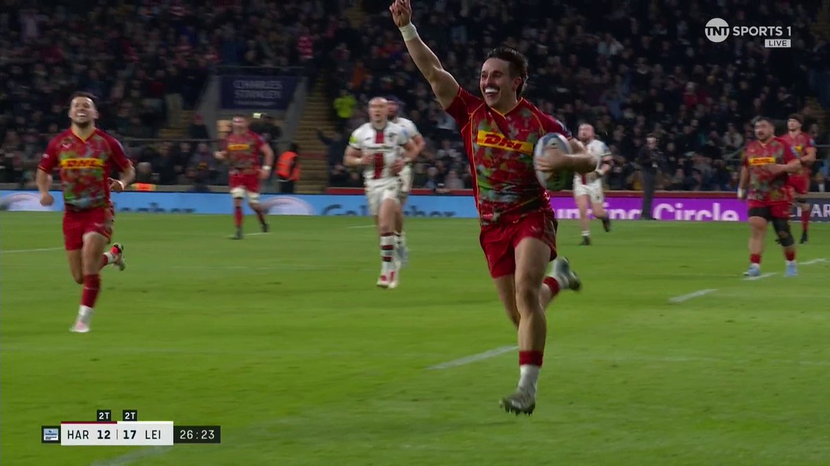 Clinical counter from Harlequins 💥 Nobody can catch Caden Murley ⚡️ #GallagherPrem | #HARvLEI