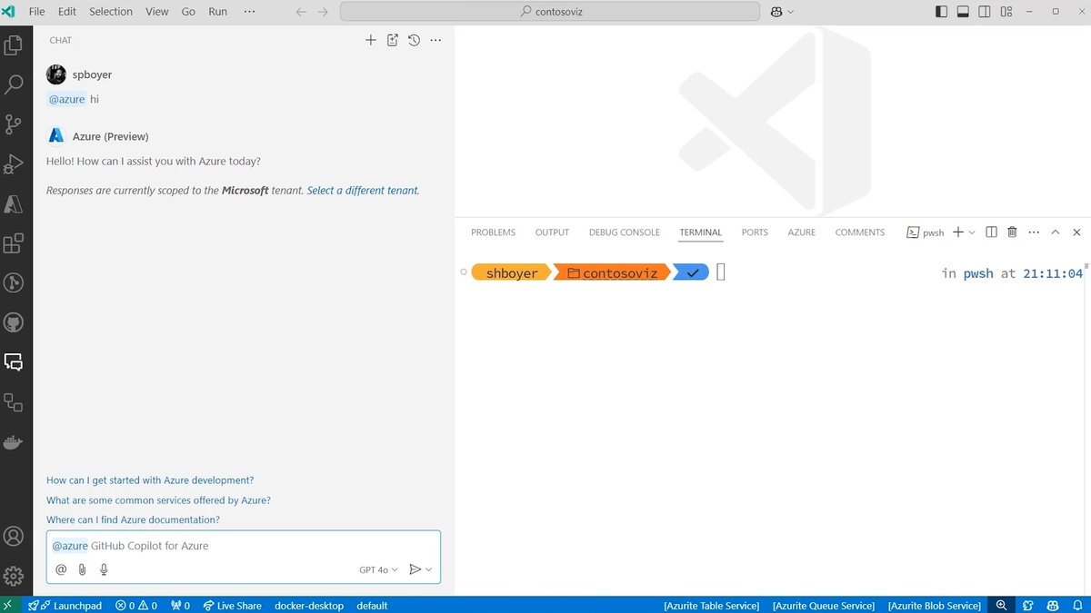 Build a whole new AI app in VS Code with the GitHub Copilot for Azure extension. 👀