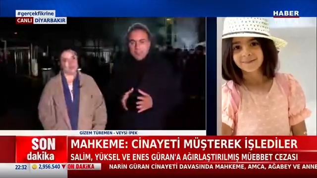 #SONDAKİKA - Narin Güran cinayeti davasında karar çıktı... Salim, Yüksel ve Enes Güran'a ağırlaştırılmış müebbet cezası. Habertürk TV Muhabiri Gizem Türemen ve Habertürk TV Diyarbakır Temsilcisi Mehmet Veysi İPEK #GerçekFikriNe'de aktardı.