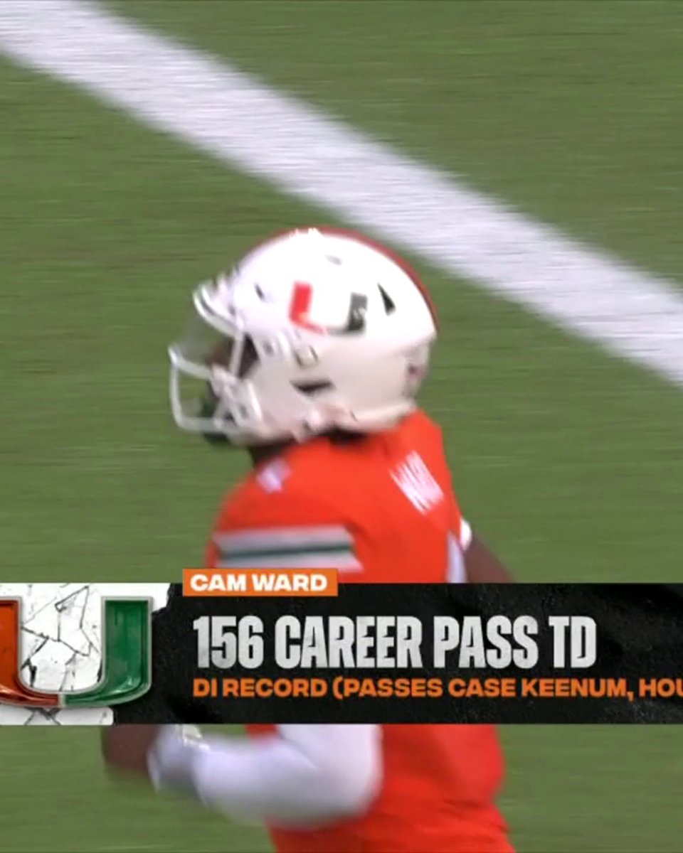 CAM WARD SETS THE D-I RECORD FOR MOST CAREER PASSING TDS‼️