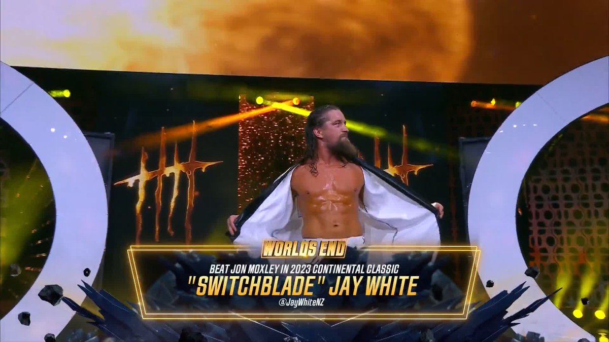 'Switchblade' Jay White has his eyes firmly set on the AEW World Title - Can he capture the championship tonight? Order #AEWWorldsEnd LIVE on PPV Orange Cassidy | Switchblade Jay White | Jon Moxley | #HangmanAdamPage