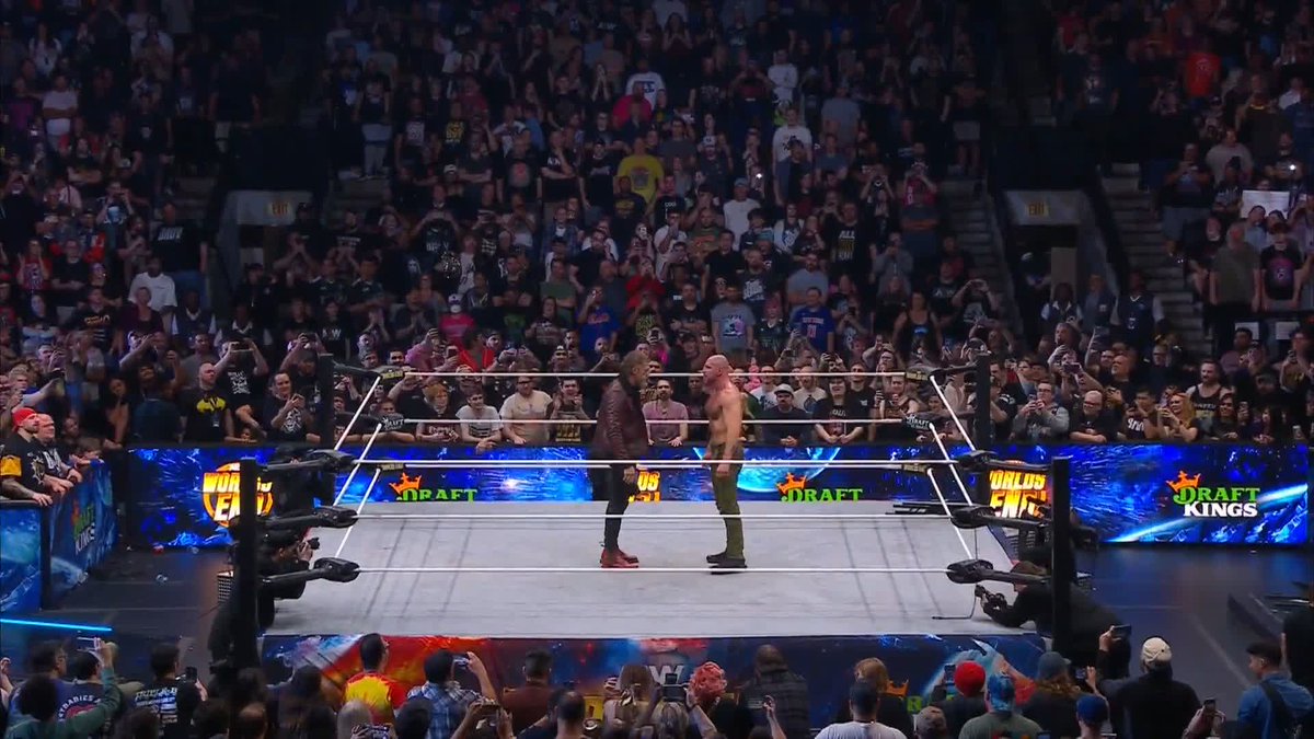 Copeland and Mox go face to face. #AEWWorldsEnd
