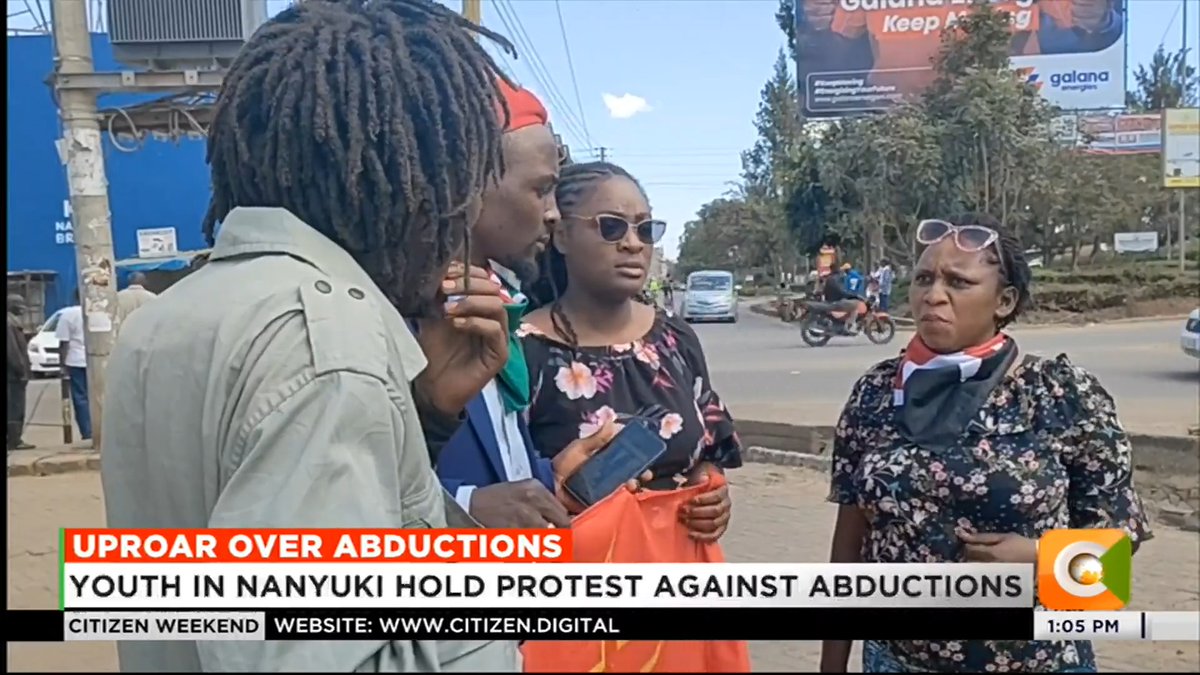 Uproar Over Abductions: Youth in Nanyuki hold protest against abductions They say they will join nationwide protests #CitizenWeekend Olive Burrows