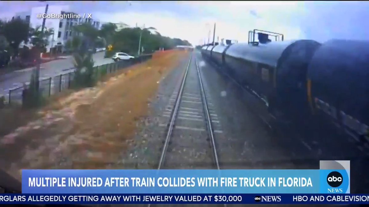 At least 15 people were injured after a high-speed train collided with a fire truck in Delray Beach, Florida, city officials said. ABC News' @ReenaRoy reports.