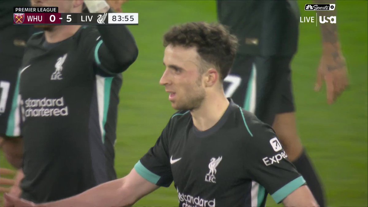 Mo Salah gets his second assist of the game as Diogo Jota makes it FIVE for Liverpool. ✋