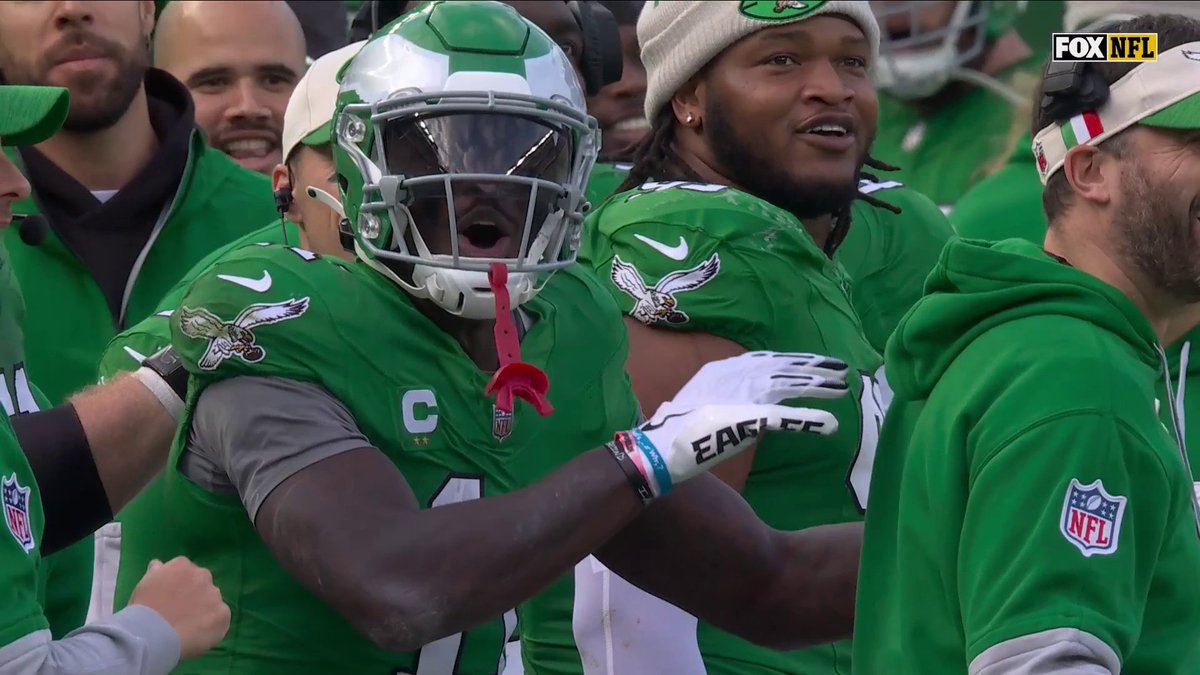 AJ Brown really threw Tanner McKee's FIRST CAREER TD BALL into the stands 🤣 His reaction after 💀 (via FOX Sports: NFL)