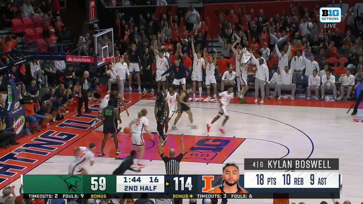 Kylan Boswell TRIPLE DOUBLE‼️ The seventh triple-double in Illini history 👀