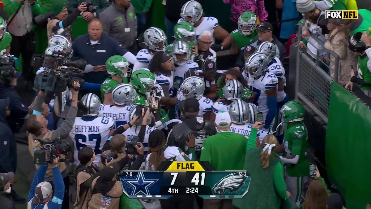 Some exchanges between Cowboys and Eagles players in the late stages of this game.