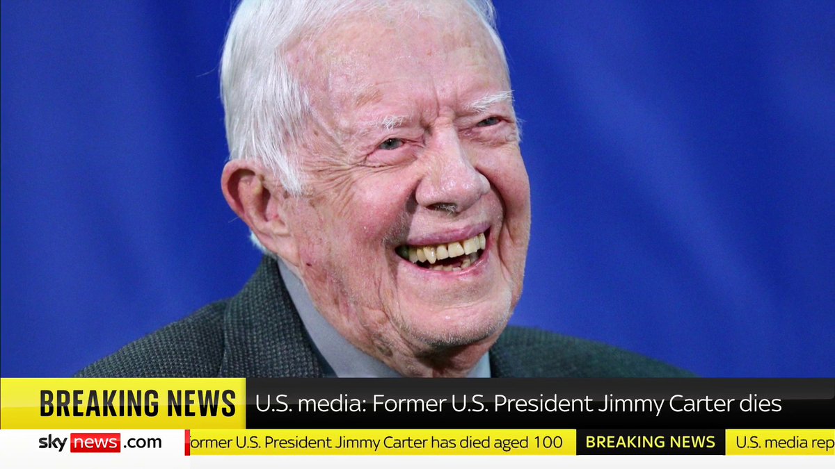 BREAKING: Former US president Jimmy Carter has died aged 100, according to US media reports. He was the oldest living former US president and also won the Nobel Peace Prize. Read more: 📺 Sky 501, Virgin 602, Freeview 233 and YouTube