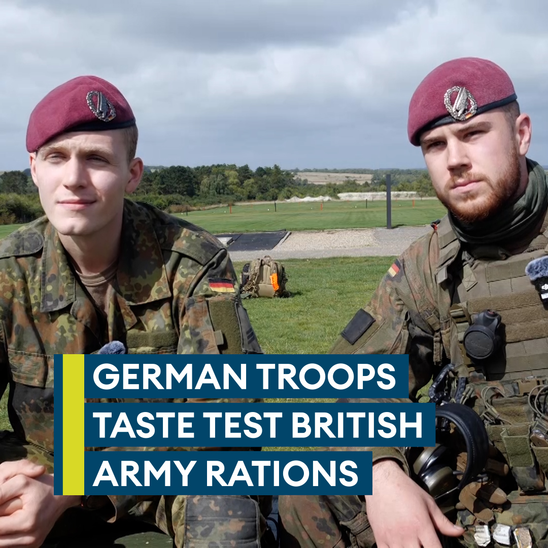 🗣️ “The orange cake. It was perfect, the best one of the things.” BFBS Forces News spoke to a duo of German paratroopers gave British Army rations the taste test 🇩🇪 📺 Watch here 👇