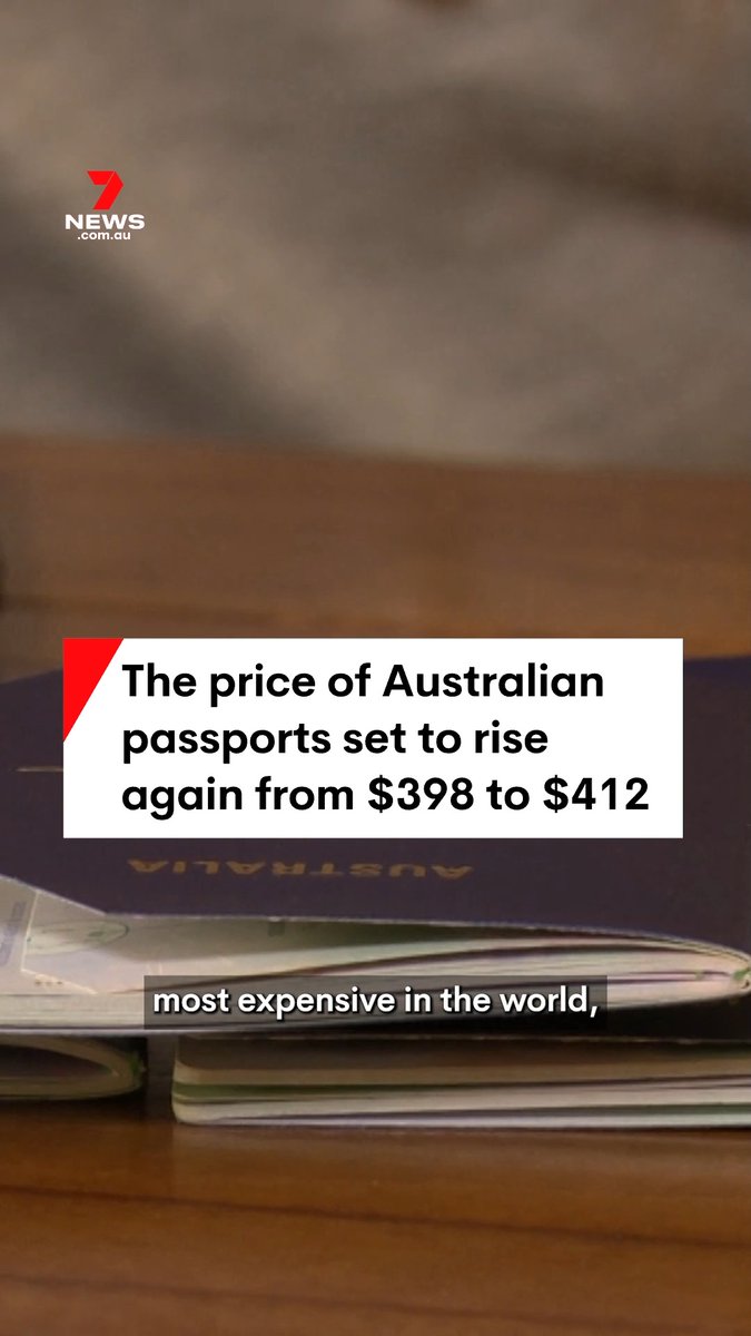 Australians are set to face a fresh headache when trying to get their hands on a new passport. The cost of a 10-year Australian passport will rise from $398 to $412 on the first day of 2025. #passpport #travel #holidays #worldtravel #flying #overseasholiday #7NEWS