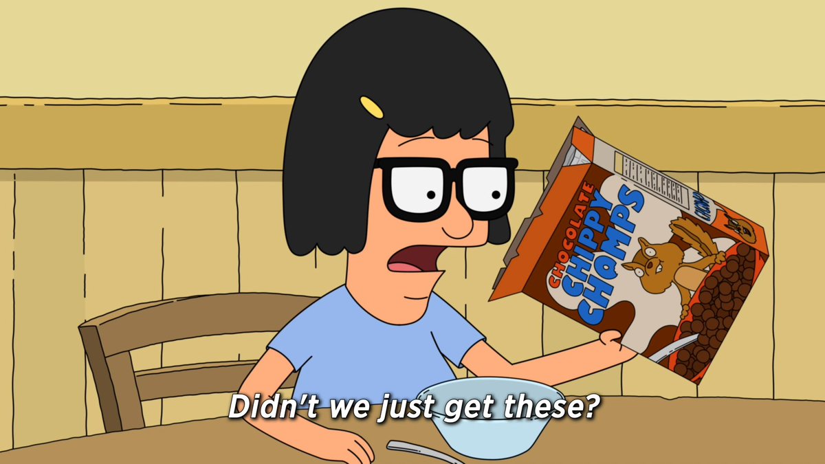 Honestly Tina, have you ever known Louise to show self-control around chocolate? 🥣🍫 A new #BobsBurgers starts right now on #FOX!