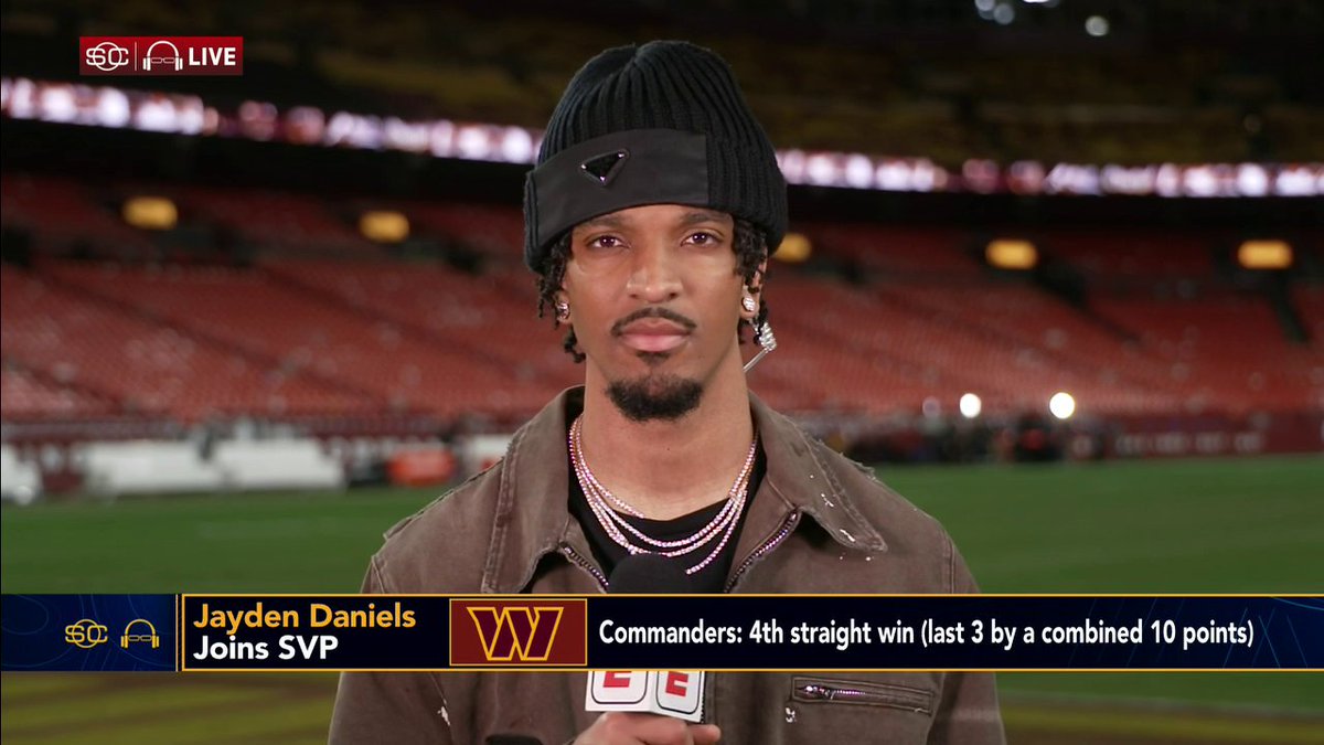 "It's just another play." 😎 - Jayden Daniels to Scott Van Pelt about staying calm in big moments 👀