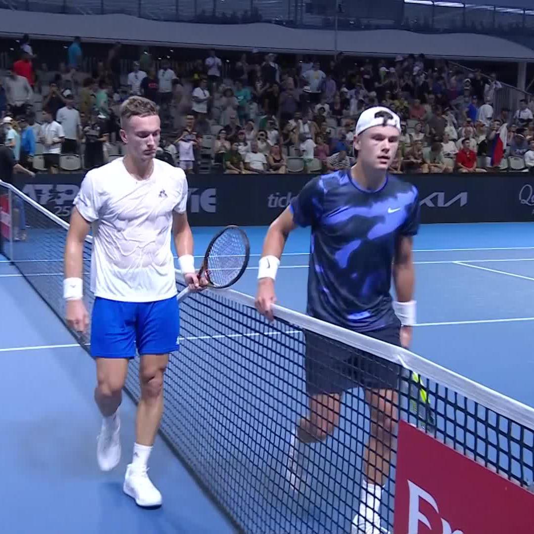 Begin as you mean to go on 💪 Jiří Lehečka defeats 2024 runner up Rune 7-5 6-3 to progress in Brisbane #BrisbaneInternational