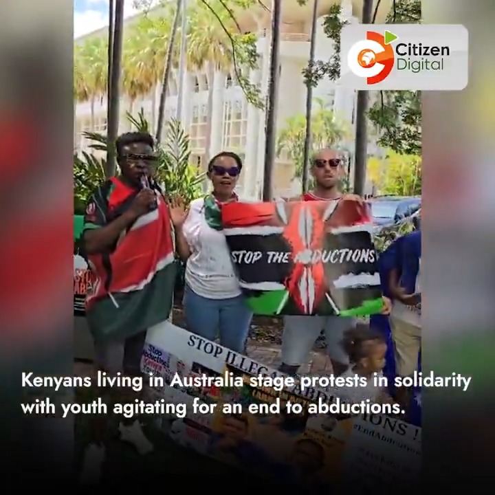 Kenyans living in Australia stage protests in solidarity with youth agitating for an end to abductions