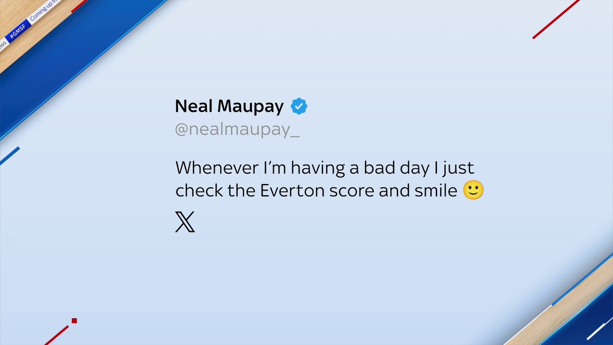 Marseille striker Neal Maupay, who is on loan from Everton, has tweeted "Whenever I'm having a bad day I just check the Everton score and smile" 💬