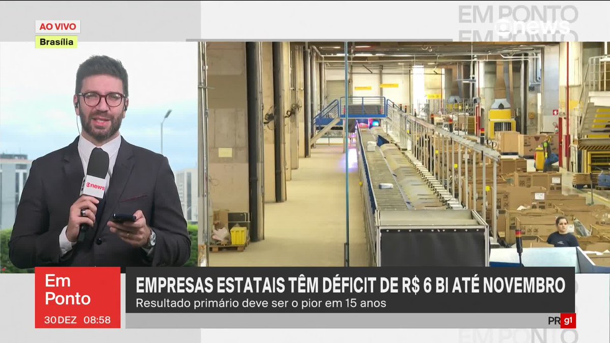 Estatais têm rombo de R$ 6 bilhões até novembro; resultado de 2024 deve ser o pior em 15 anos. ➡ Assista ao #GloboNewsemPonto: #GloboNews