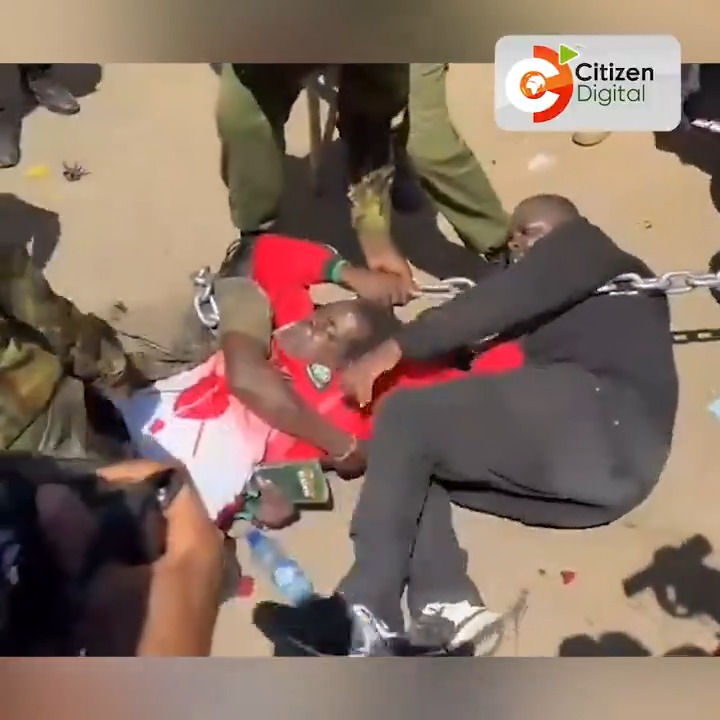 Busia Senator Okiyah Omtatah taken to Gigiri Police Station after being arrested while participating in anti-abductions protests in Nairobi’s CBD