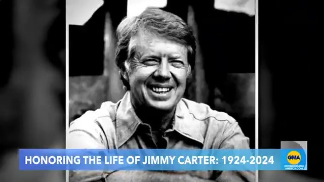 "It's hard to remember a time when he wasn't part of our national life." Honoring Jimmy Carter, the former president who died yesterday at his Georgia home surrounded by his family.